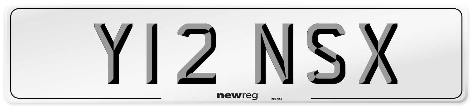 Y12 NSX Number Plate from New Reg